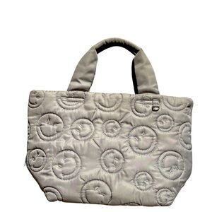 ANTEPRIMA x SmileyWorld Quilted Tote Bag Gray Padded Smile Face Design